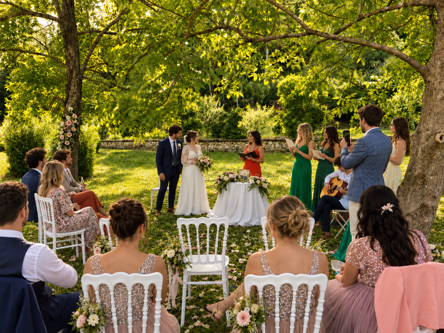 Cérémonie de mariage dans le parc du Château de Collias